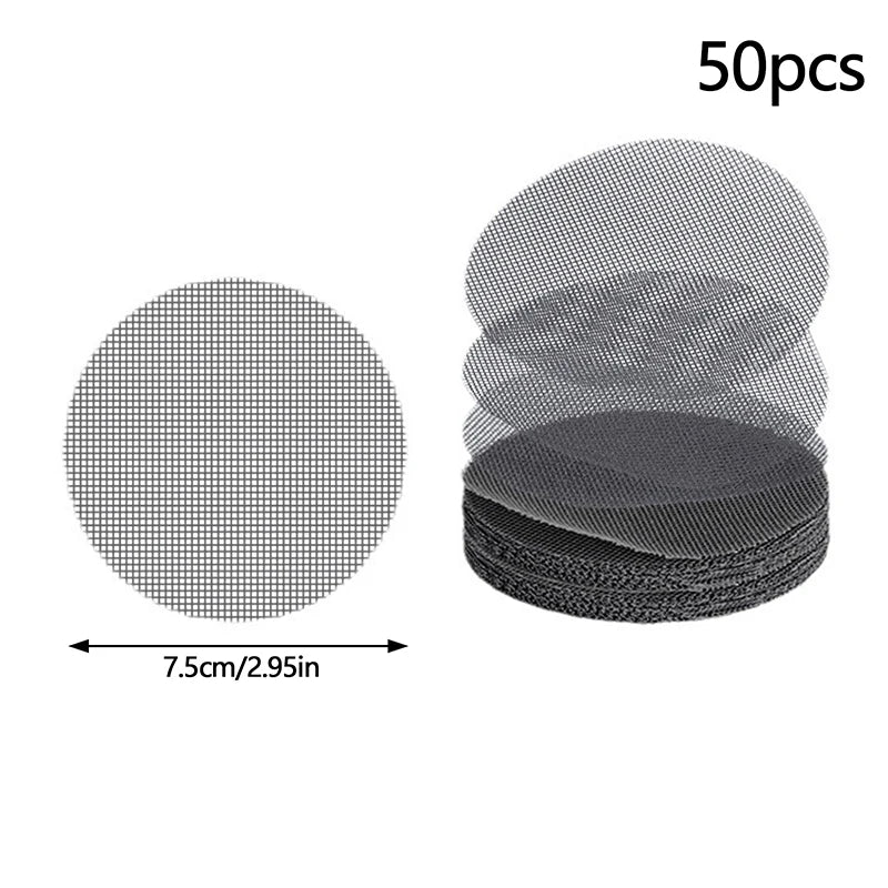 50pcs For Pot Bottom Prevent Soil Loss Bonsai Flower Plant Gardening Tools Pot Hole Mesh Pad Grid Round Drainage Hole Screen Zpaxo 7.5cm