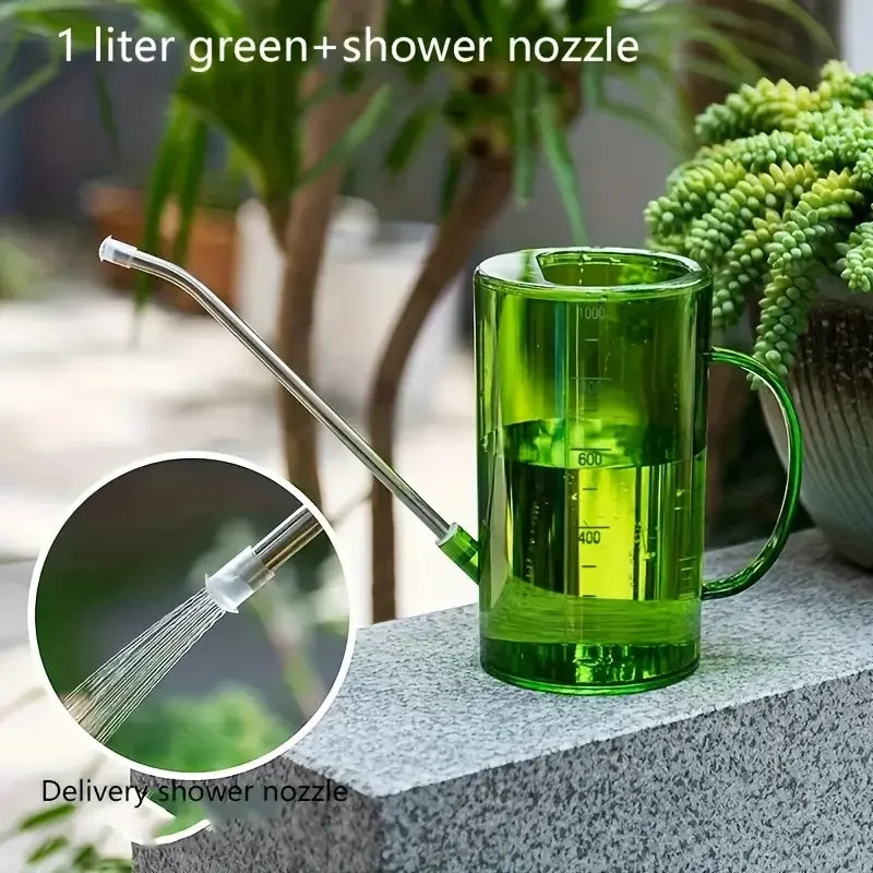 Long Spout Watering Can with Gardening Shovel Set Garden Irrigation Spraying Pot for Indoor Outdoor Plants Flower Zpaxo Green
