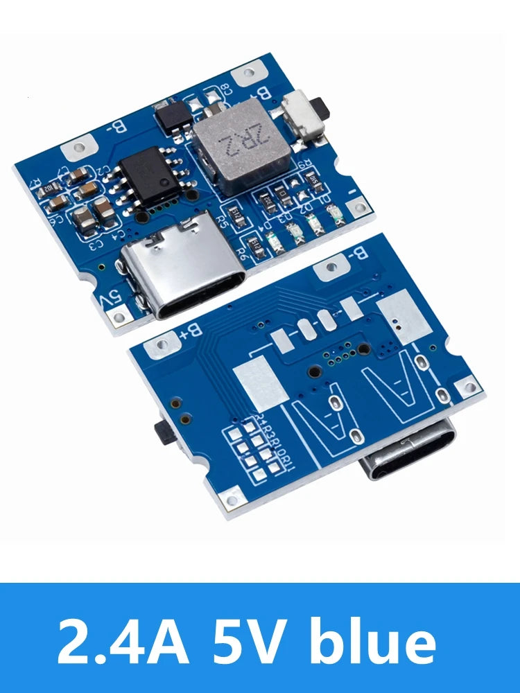 Multi-current 1A 2A 2 45A 3 USB-C Micro USB Boost Module Li-ion Lipo Zpaxo 1PCS 2.4A 5V blue