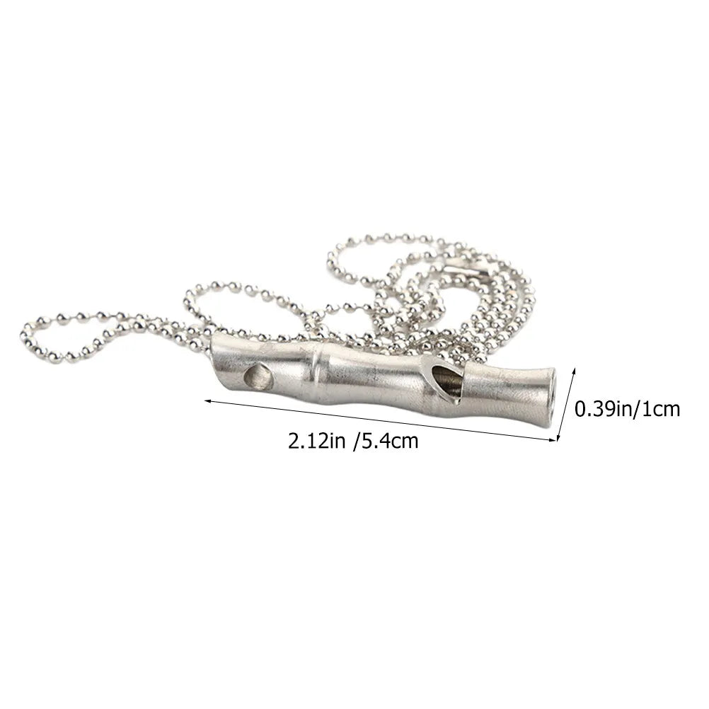 Ultrasonic Stainless Steel Dog Training Whistle Chain Hands Bark