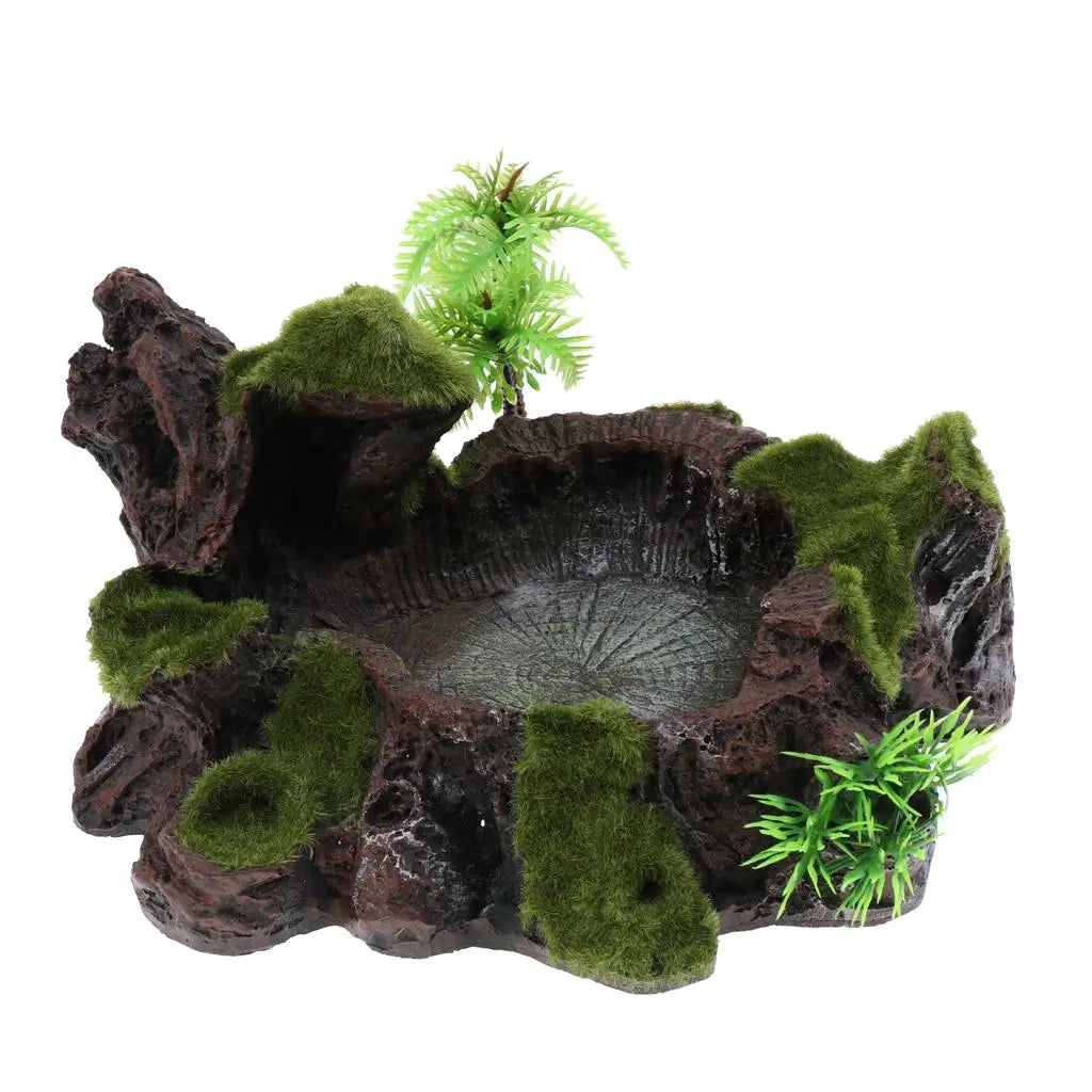 Pets Feeding Plate - Non- Reptile Bowl Resin Dish Suitable for Reptile Small Animals, Tortoise, , Frog, Gecko, Scorpion Zpaxo