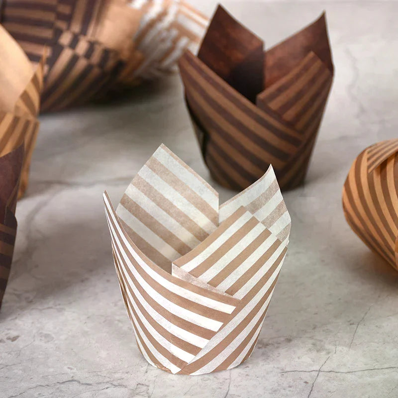 Sets Tulip Muffin Cupcake Paper Cups Oilproof Cupcakes Liners Baking Zpaxo