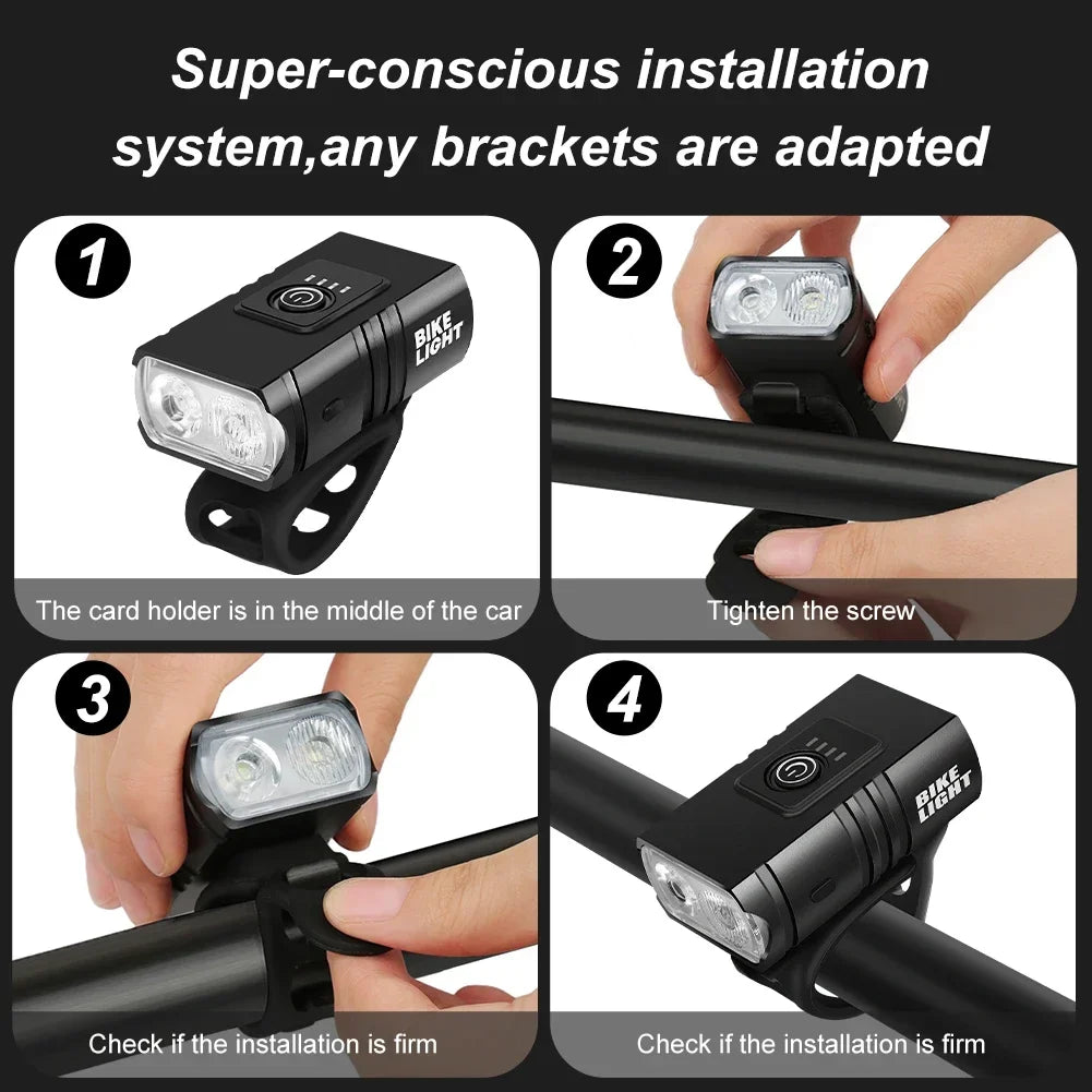 1000LM Rechargeable Bike Front Light – 6-Mode LED Headlight