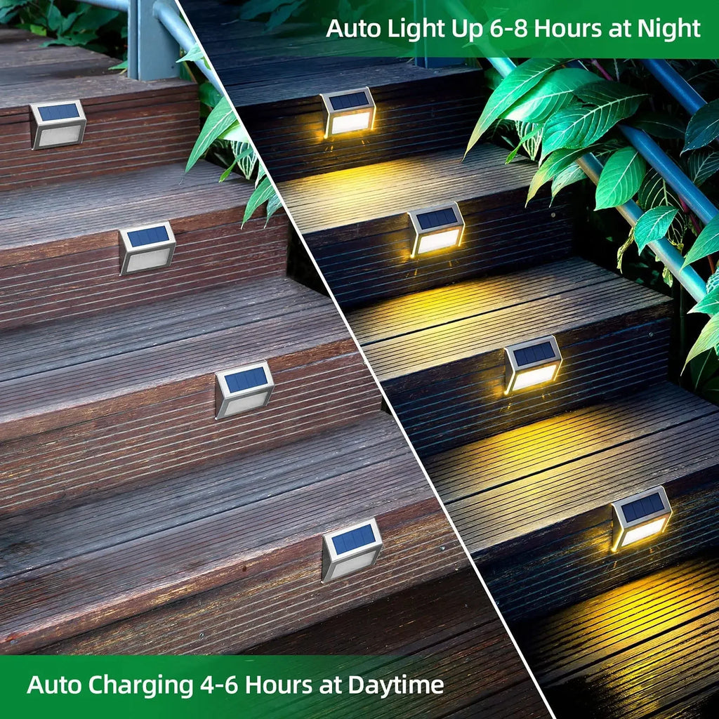 Outdoor Solar Powered Stairs Lights Waterproof Stainless Steel Zpaxo