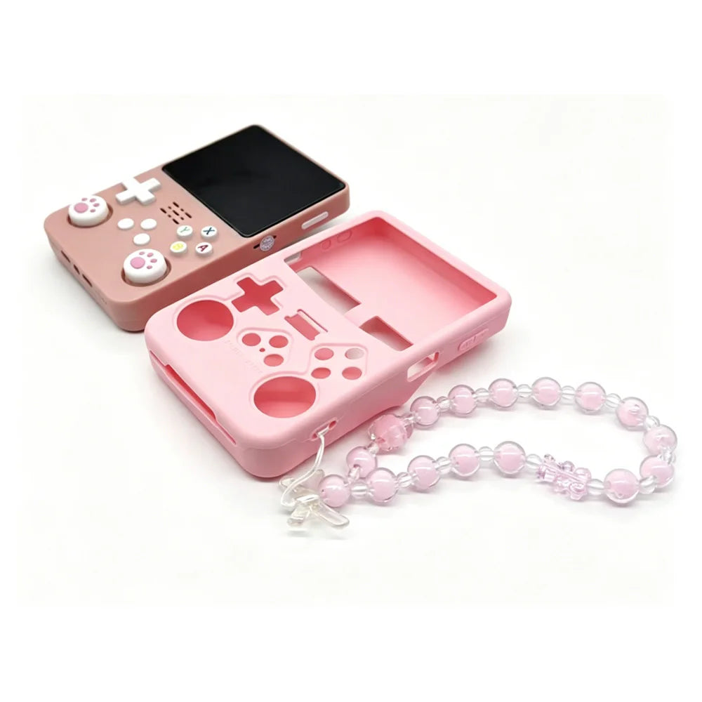 Cute Silicone Protective Kit for R36S Handheld Game Console with Lanyard Tempered Glass Button Cap And Children's Gift Ideas Zpaxo