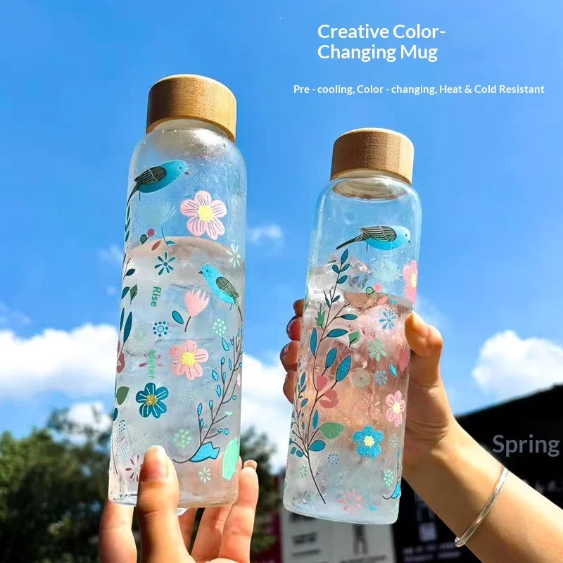 Color-Changing Borosilicate Glass Cup – Hot & Cold Drinkware Glass Drinkware Cup Zpaxo