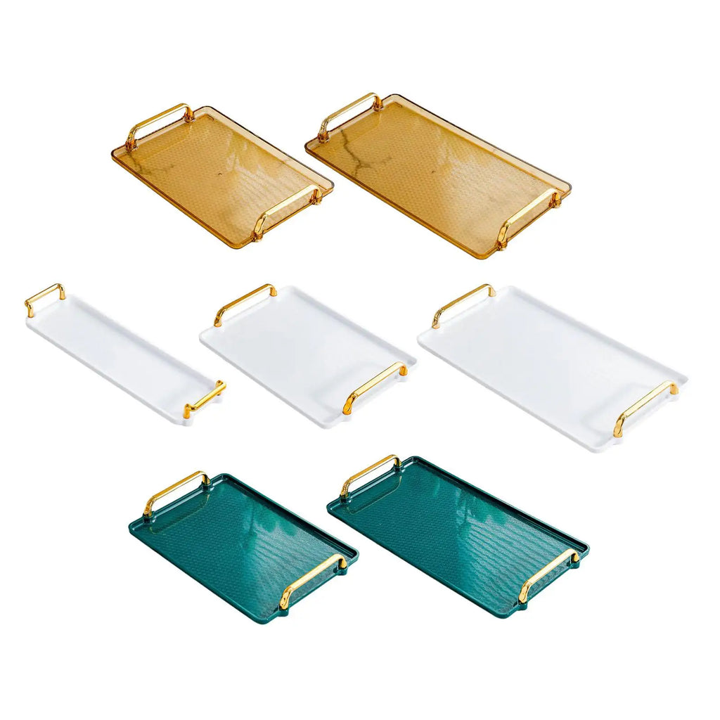 Rectangular Serving Tray with Handles – Vanity & Kitchen Platter Serving Tray Zpaxo