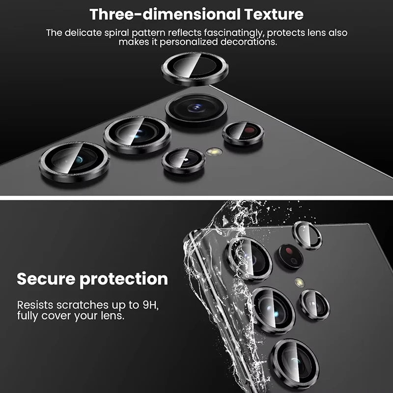 Camera Tempered Glass For Samsung Galaxy S24/S24 Plus/S24 Ultra/S24 FE/S23/S23 Plus/S23 Ultra/S23 FE Full Cover Metal Protector Zpaxo