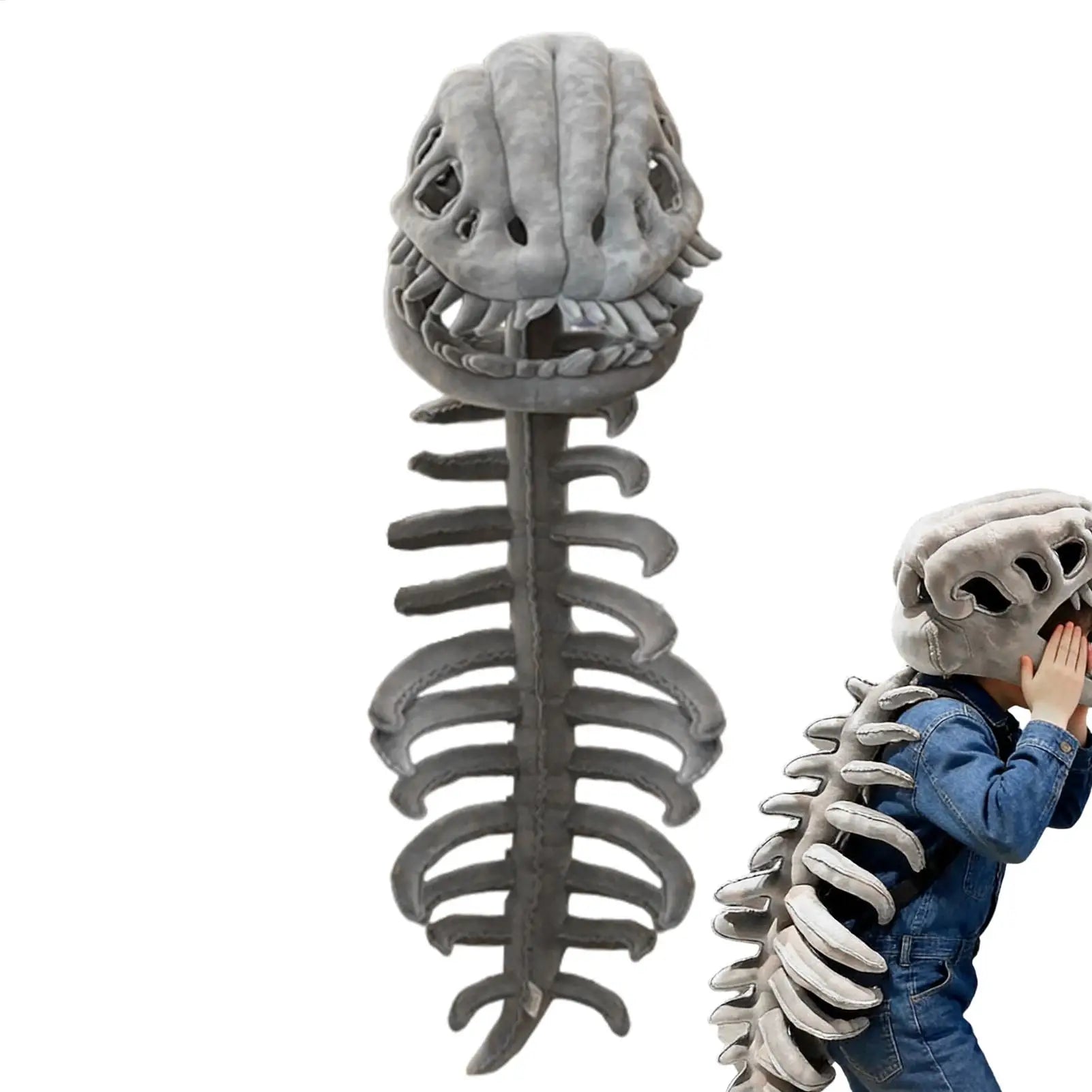 Dinosaur Skeleton Costume Plush Animal Toy Halloween Outfit Kids