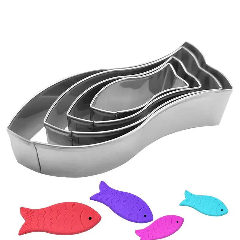 Stainless Steel Cartoon Fish Cookie Cutter Aquatic Animal Molds Cake