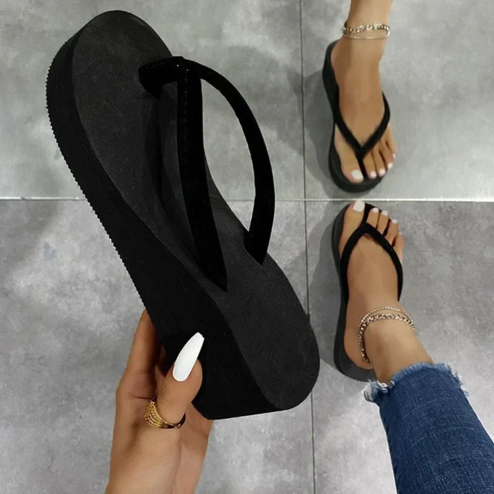 Slippers Summer Shoes Women Wedges Sandals Slides Beach Home Flip