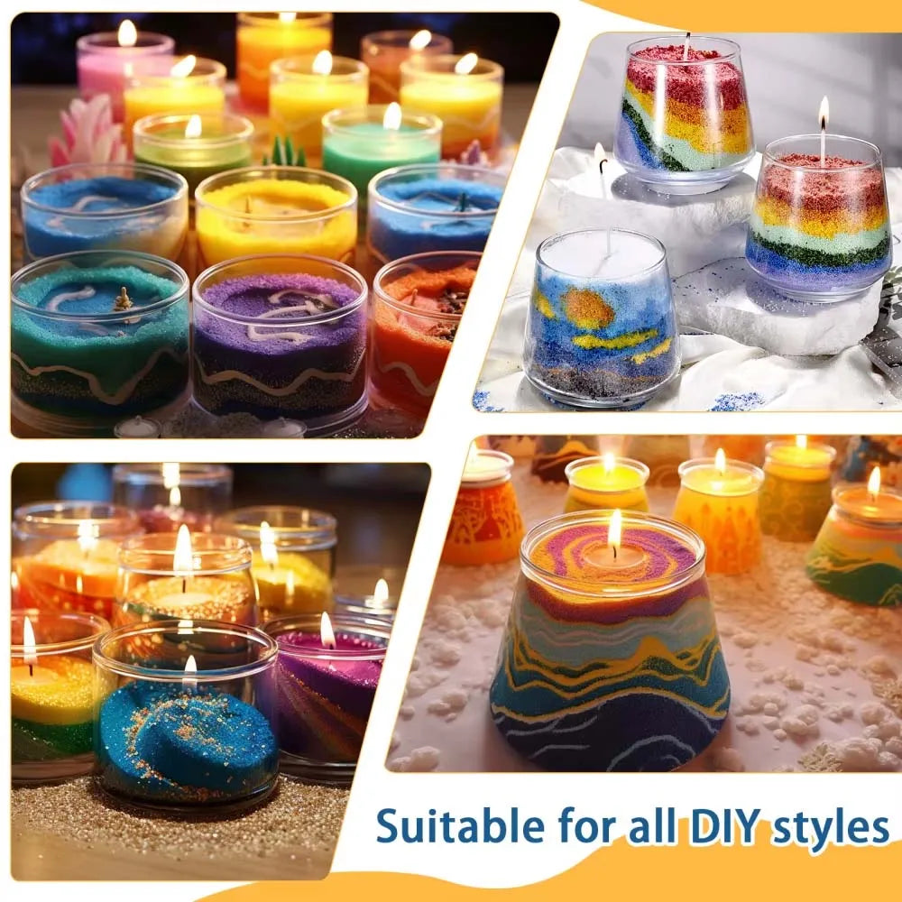 50g Pearl Sand Wax & 5 Wicks – DIY Colorful Candle Making Kit Candle Making Kit Zpaxo