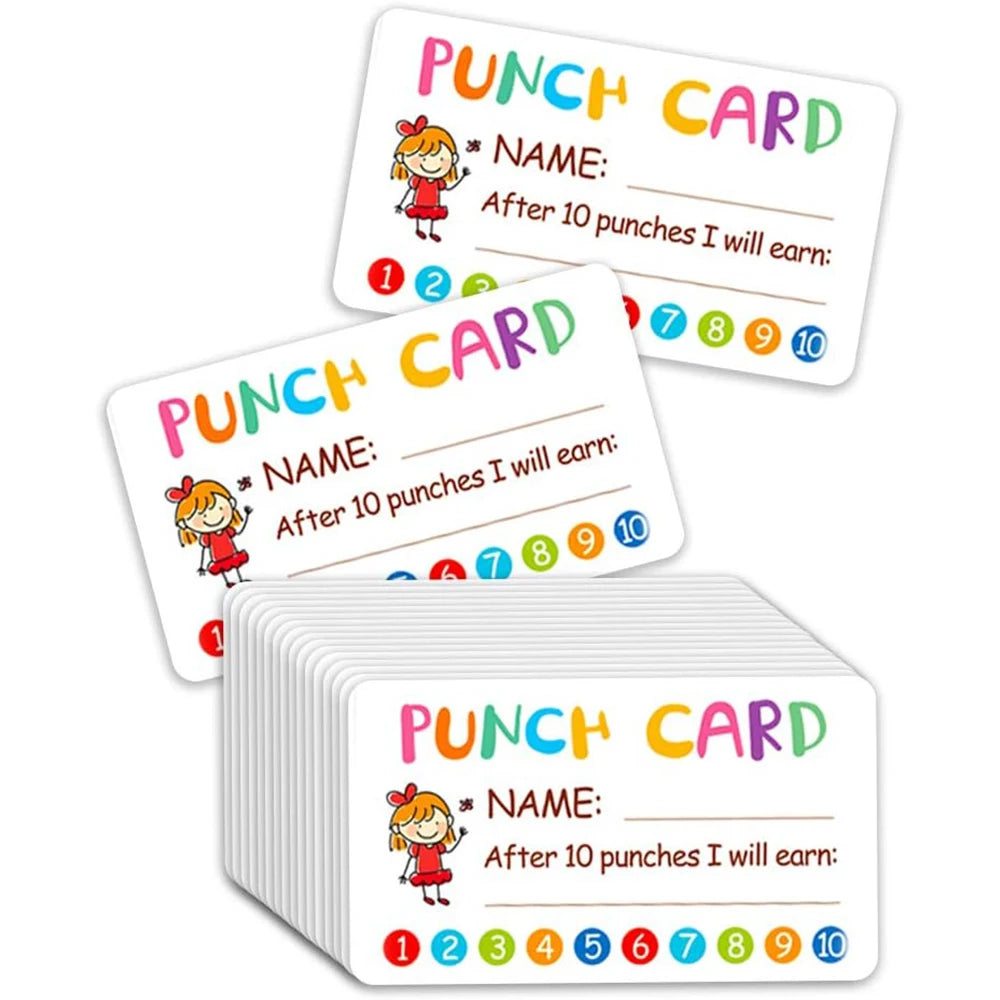 50/100/200Pcs Punch Cards Reward Incentive Card for Classroom Teachers School Student Behavior Motivation Decoration Zpaxo