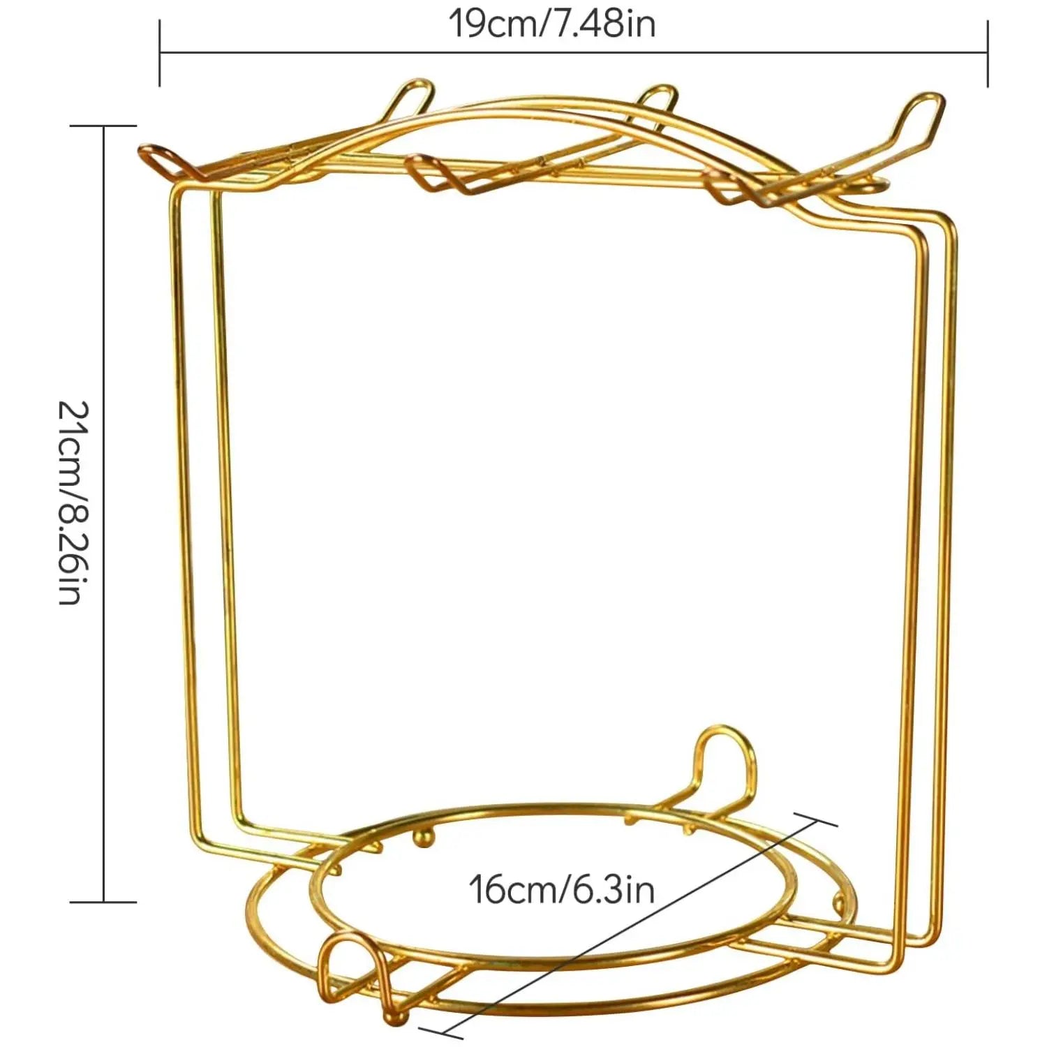 Metal Double-Tier Tea Cup & Saucer Display Stand | Countertop Rack