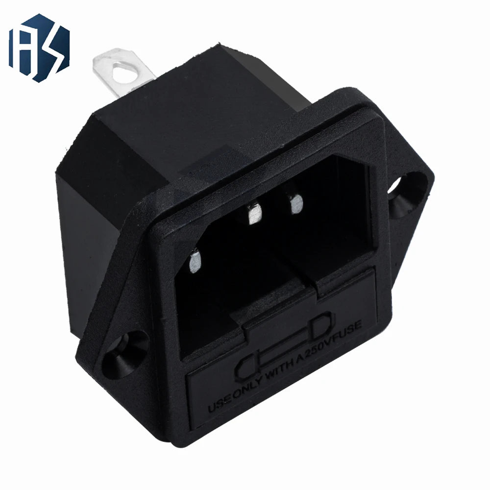 AC-03 3-Pin IEC 60320 C14 Fused Power Inlet Socket – 250V 10A with Fuse Holder for Servers UPS Industrial Equipmen Zpaxo