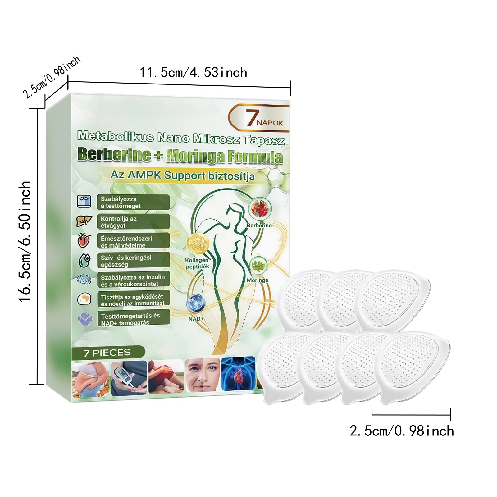 Nano Microneedle Body Firming Patch – Collagen, NAD+ | 7 Pcs Microneedle Skin Patch Zpaxo 7pcs Boxed