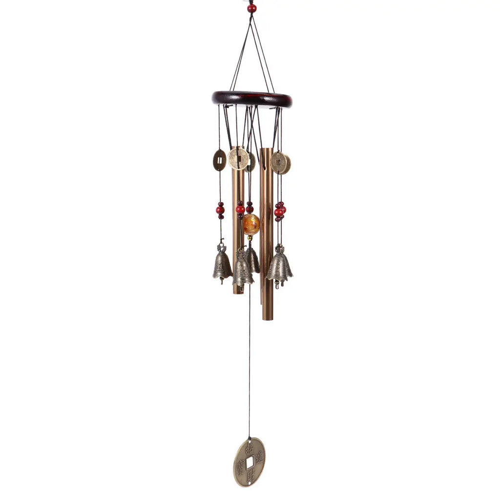 Bronze Wind Chimes Metal Wood Alloy Handmade Decorative Bell Chinese