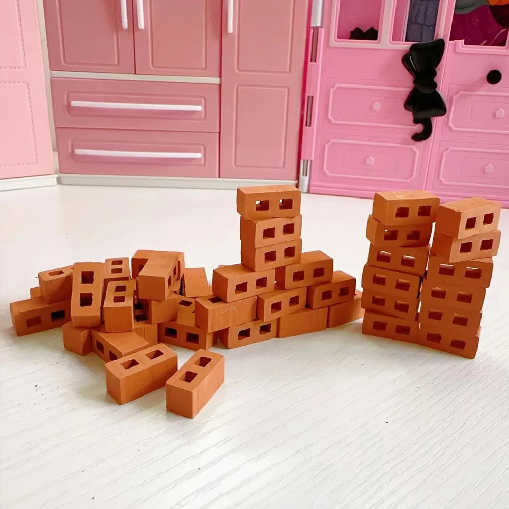 60-Pack Miniature Cinder Blocks – 1/16 Scale Dollhouse Bricks Miniature Model Bricks Zpaxo