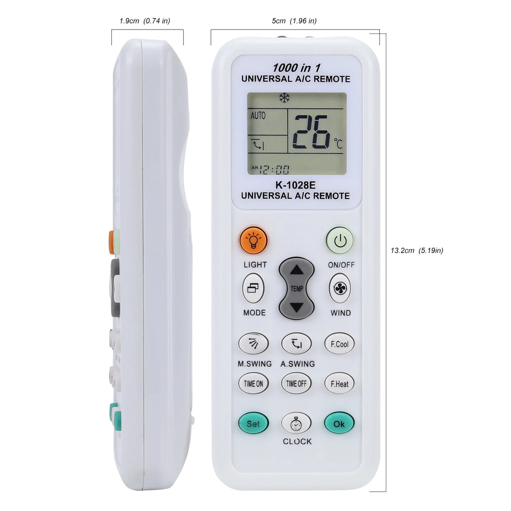 1000 In 1 Universal K-1028E Air Conditioner A/C Remote Control For Gree Midea Toshiba Haier Daikin Hitachi Sharp Panasonic Sanyo Zpaxo