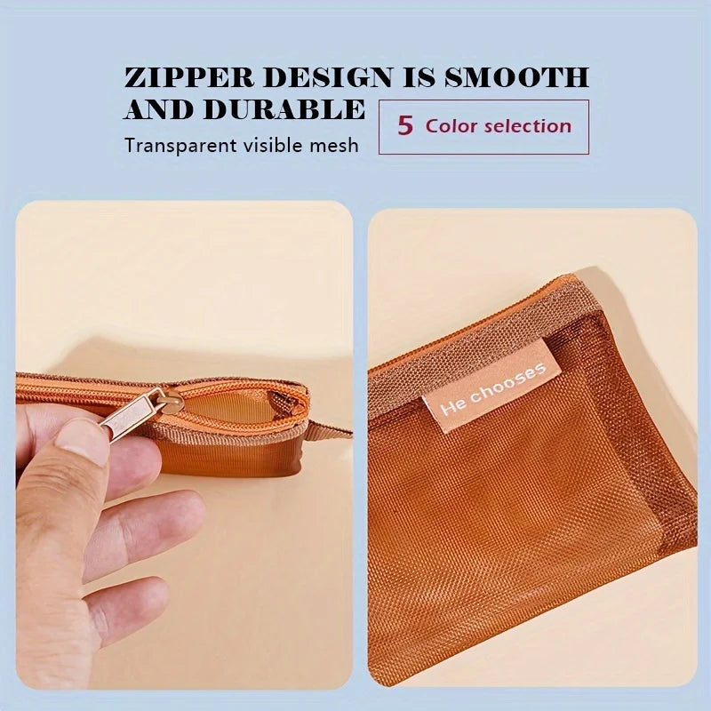1 Mini Nylon Zipper Pouches Random Packable Lightweight Key Organizer