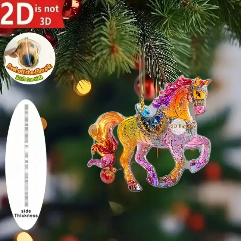 Golden Acrylic Horse Keychain Pendant – Bag & Car Ornament Acrylic Keychain Charm Zpaxo