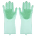 1Pair Silicone Dishwashing Gloves Bathing Gloves Dishwashing Cleaning Gloves Suitable For Household Sponge Brush Cleaning Tools Zpaxo Green