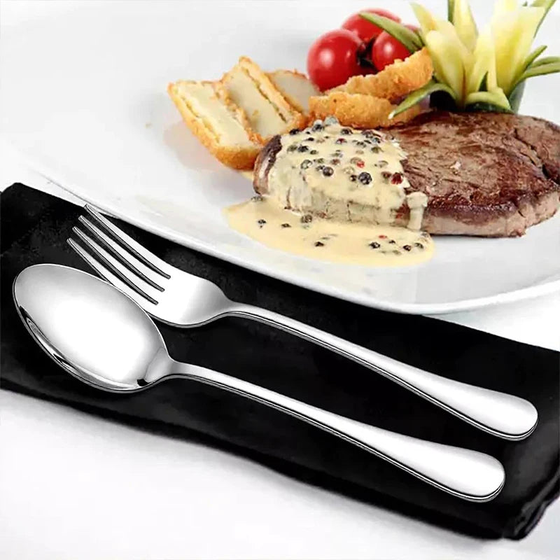 Elegant European Stainless Steel Cutlery Spoons Forks Zpaxo