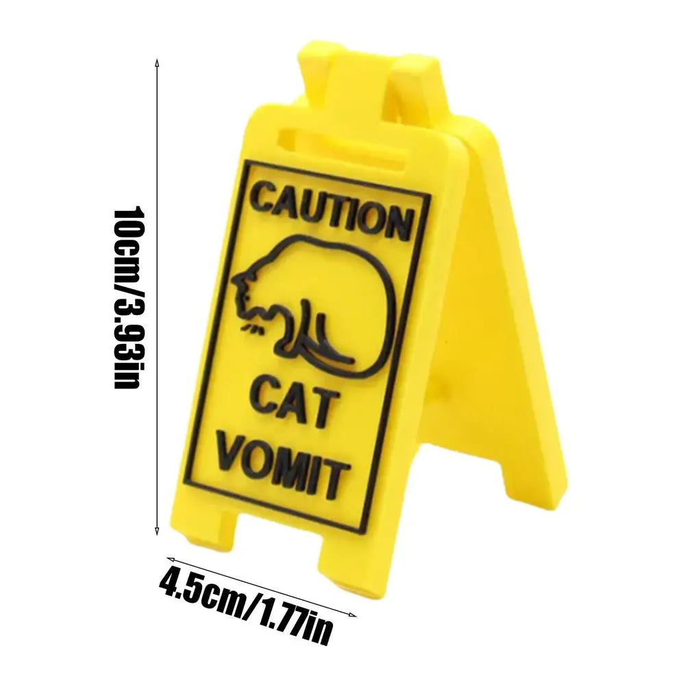 Cat Vomit Sign Funny Creative Dog Caution Urine Attention Lovers Pet