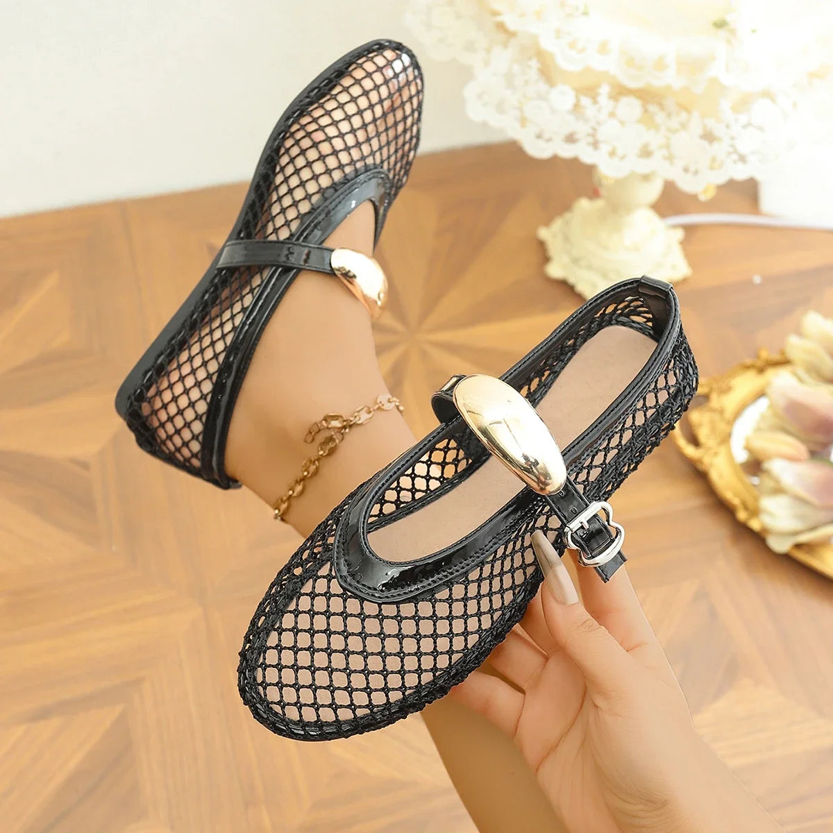 Women Flat Sandals Fashion Summer Round Head Breathable Non-slip Zpaxo