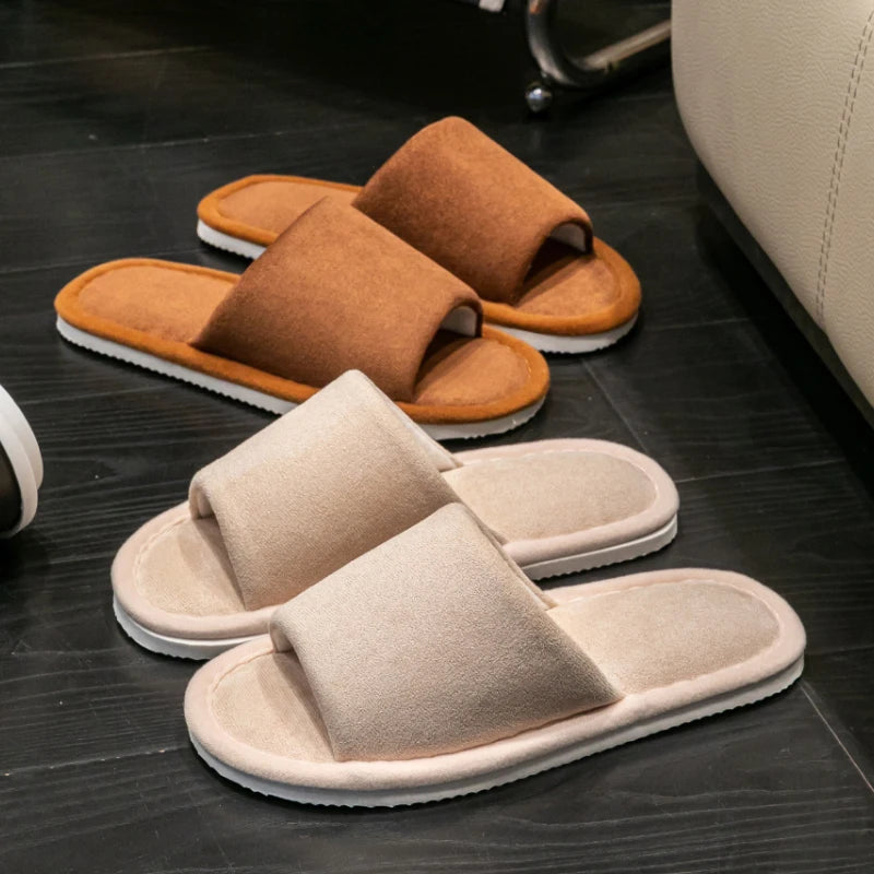 Men's Indoor Open Toe Slippers Soft Comfortable Home Shoes Anti-skid