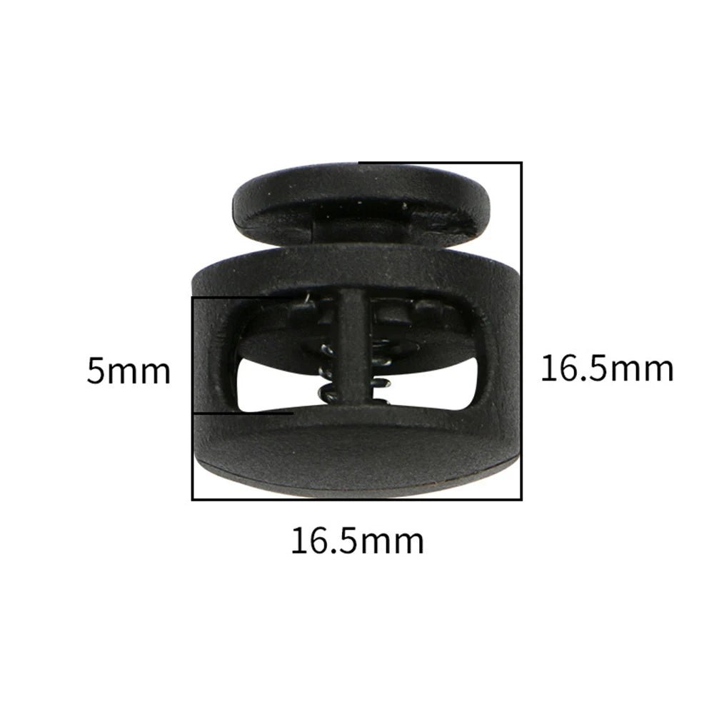 10Pcs Single/Double Hole Cord Lock Stopper For Sportswear Shoes Backpack Drawstring Paracord Rope Spring Toggle Clasp Accessory Zpaxo Flat Double Hole
