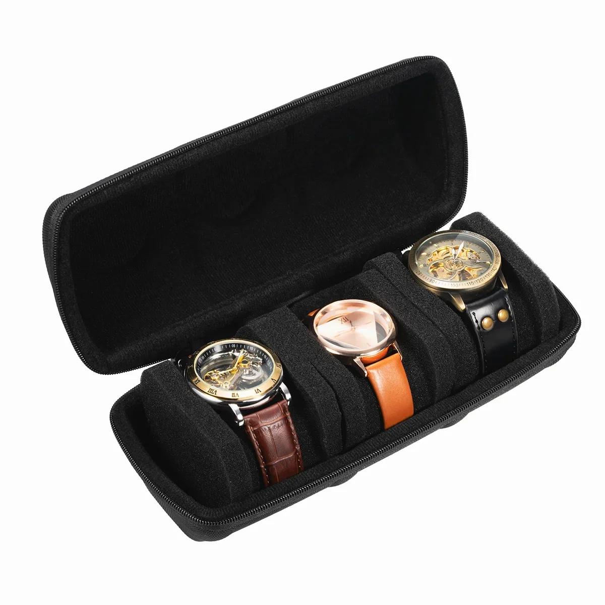 5-Slot Watch Travel Case – Portable Watch Box Organizer Watch Travel Case Zpaxo 3 Slot