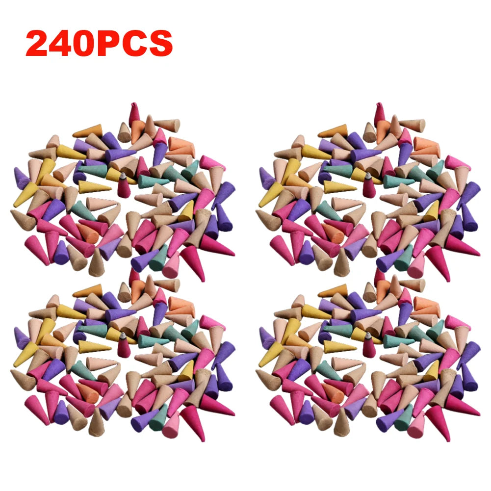 600- Odor Remover Incense Colorful Scented Cones Relief Fragrance Zpaxo 240PCS