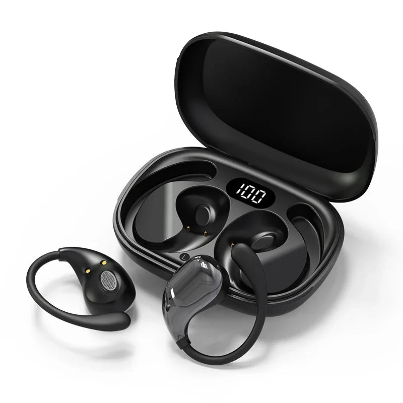 KEBIDUMEI Open Ear Earphones Bluetooth 5 4 Hook Headphones Hifi Zpaxo Black