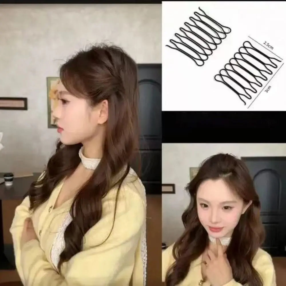 Roll Curve Needle Invisible Hairpin Design Tiara Bangs Fixed Insert Zpaxo