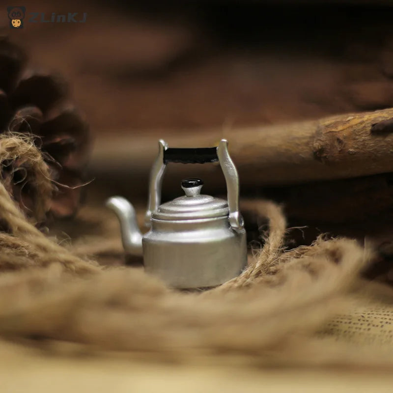 ▶1Pc Miniature Replica Mini Kettle Model Kids Play Toys, Dollhouse Accessories Zpaxo