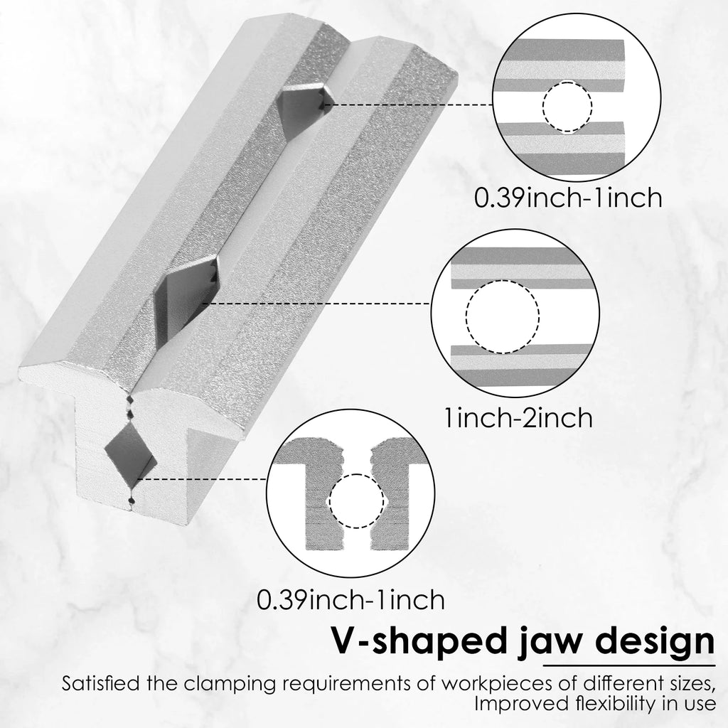 1Pair V Type Vise Jaws Aluminum Alloy Fixture Magnetic 6/4 inch Vice Jaws Multi-Purpose Protectors Cover for Plumbing DIY Making Zpaxo