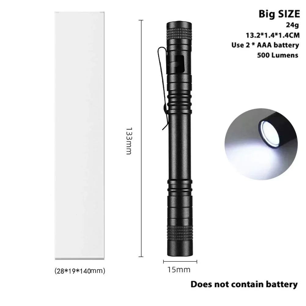 Mini LED Pen Flashlight – Compact EDC Torch | Camping & Outdoor