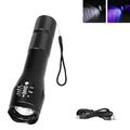 2-in-1 UV & White LED Flashlight – 395nm Zoomable Torch