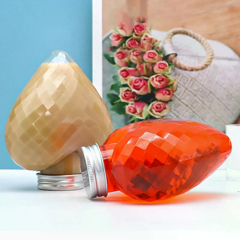 For Drinks Storage Containers Drinking Water Bottles Plastic Water Bottle With Lids Caps 300ml Plastic Heart Shape Bottles 10Pcs Zpaxo