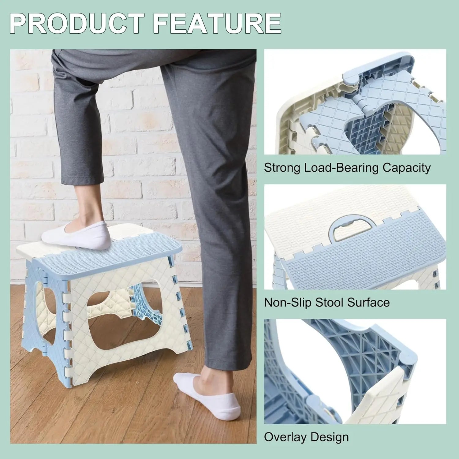 Foldable Step Stool – 300 lb Capacity, Anti-Slip Reinforced