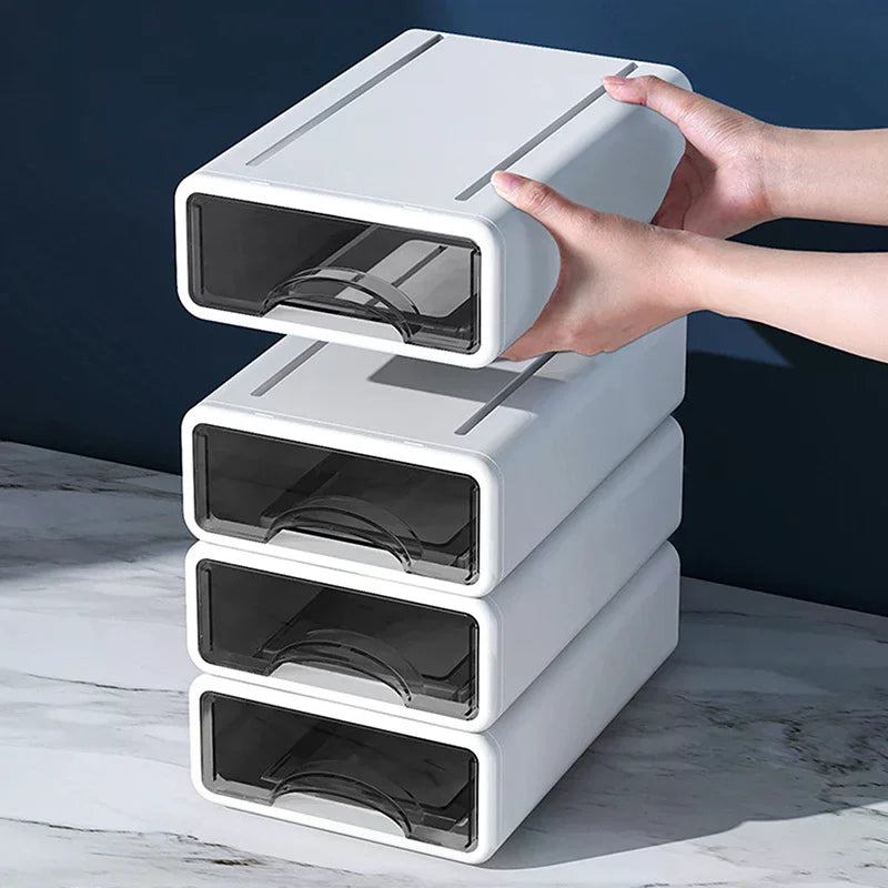 Plastic Box Stackable Jewelry Container Office Finishing Organizer Box Desktop Organizer Drawer Makeup Storage Box Zpaxo