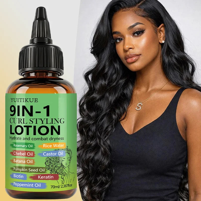 YUITIKUE 9-in-1 Curl Styling Lotion – Anti-Frizz & Curl Defining Curl Styling Lotion Zpaxo