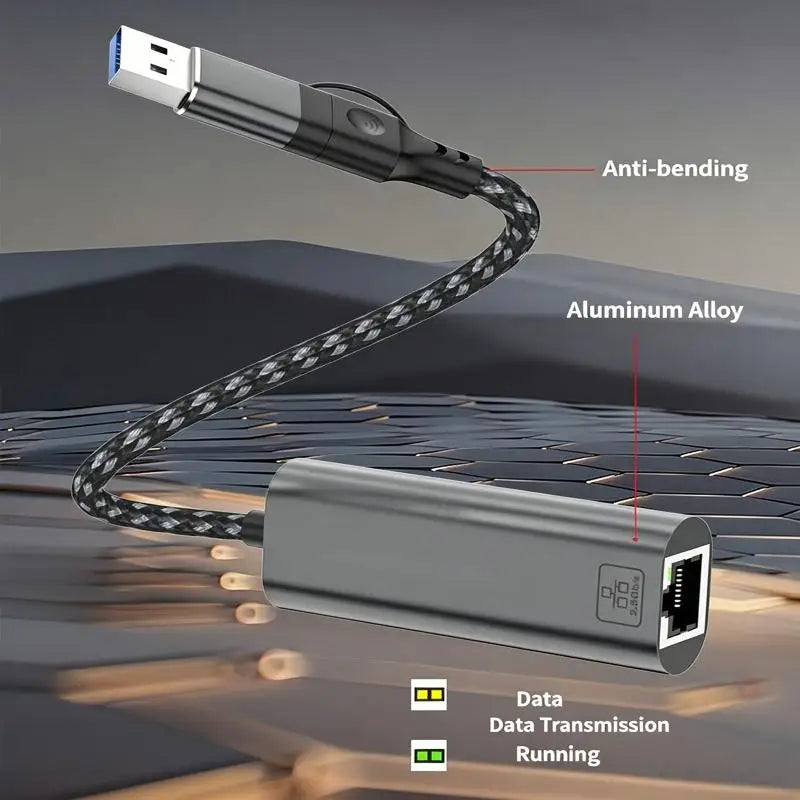652F USB C RJ45 Ethernet Adapter Gigabit Networking Converters Laptop Zpaxo