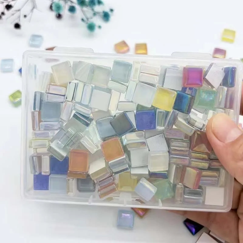 150-Piece Square Glass Mosaic Tiles – Crystal DIY & Decor Glass Mosaic Tiles Zpaxo