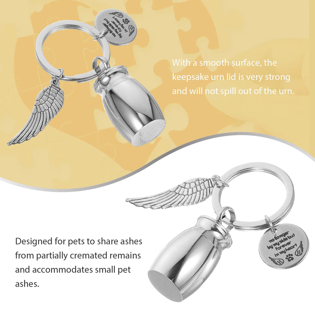 Urn Keychain Pet Ashes Stainless Steel Titanium Pendant Memorial