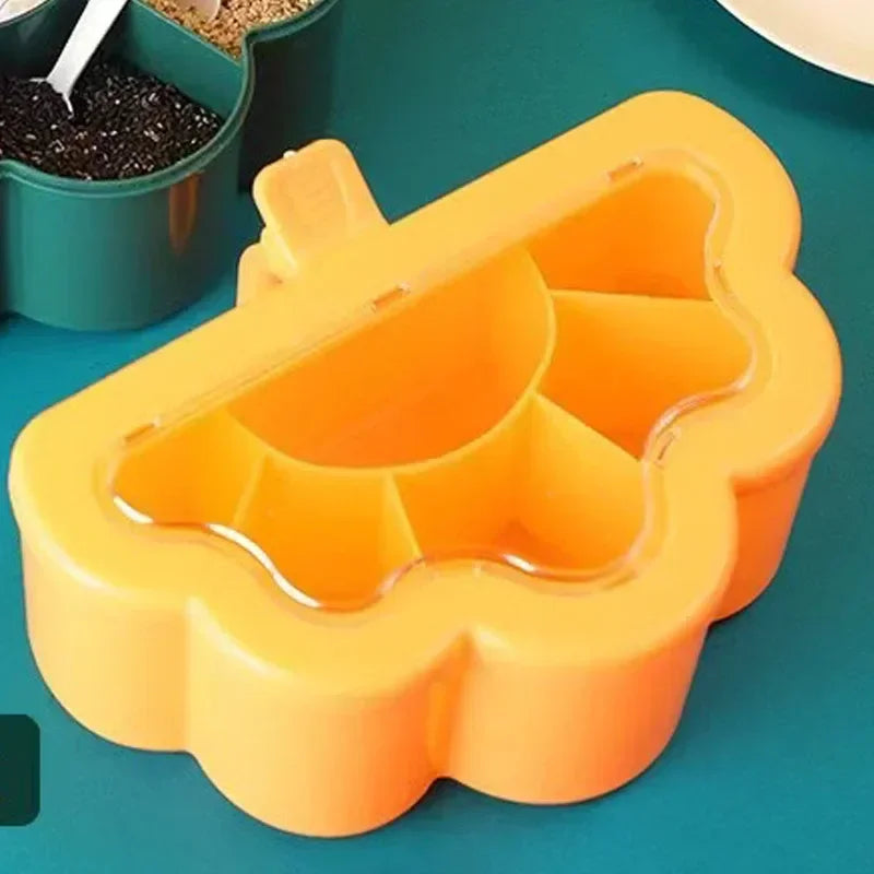 Kitchen 6-in-1 Seasoning Box Set Pepper Sugar Bowl Salt Spices Stirring Storage Jars Gadget Accessories Condiment Container Jar Zpaxo YELLOW