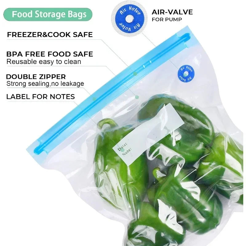 Vacuum Sealer Bags Food 3 Reusable Sous Vide Freshness Bagfood