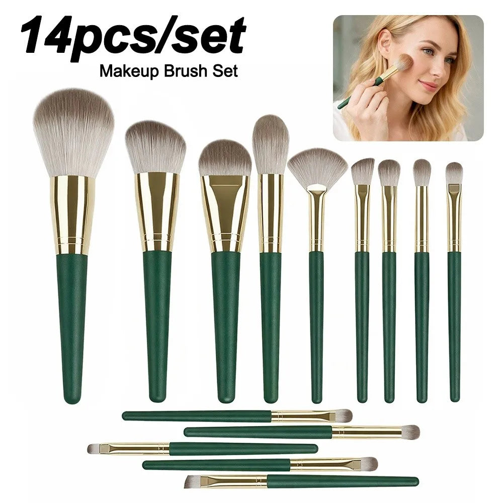 14-Piece Makeup Brush Reusable Washable Make Up Brushes Soft Beauty Zpaxo