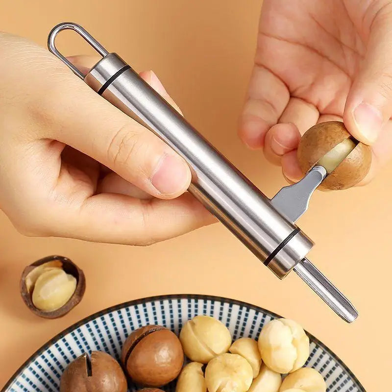 2 In 1 Manual Stainless Steel Nut Cracker Mechanical Sheller Walnut Nutcracker Fast Opener Kitchen Tools Fruits And Vegetables Zpaxo